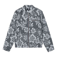 Stussy Hawaiian Zip Jacket Black Printing Zipper Unisex 115568