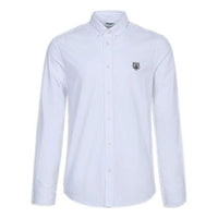 Men's KENZO Tiger Head Embroidered Long Sleeves White Shirt F965CH4001LB-01