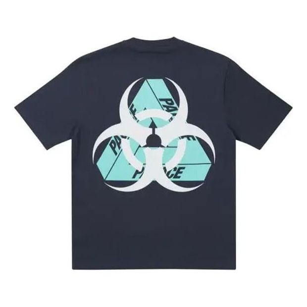 PALACEBIO Hazard Navy Triangle Back Pattern Logo Short Sleeve Unisex Navy Blue P20TS151
