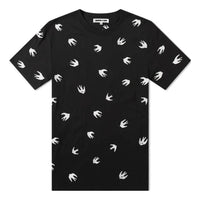 Men's McQ Alexander McQueen Contrasting Colors Embroidered Short Sleeve Black 291571-RMT64-1000