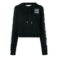 (WMNS) Off-White logo Embroidered Pullover Black OWBB016E180030371001