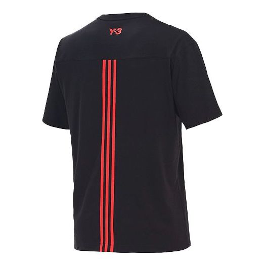 Y-3 Contrasting Colors Logo Printing Loose Short Sleeve Unisex Black GM5898