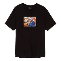 Men's Stussy Selassie Printing Short Sleeve Black 1904154
