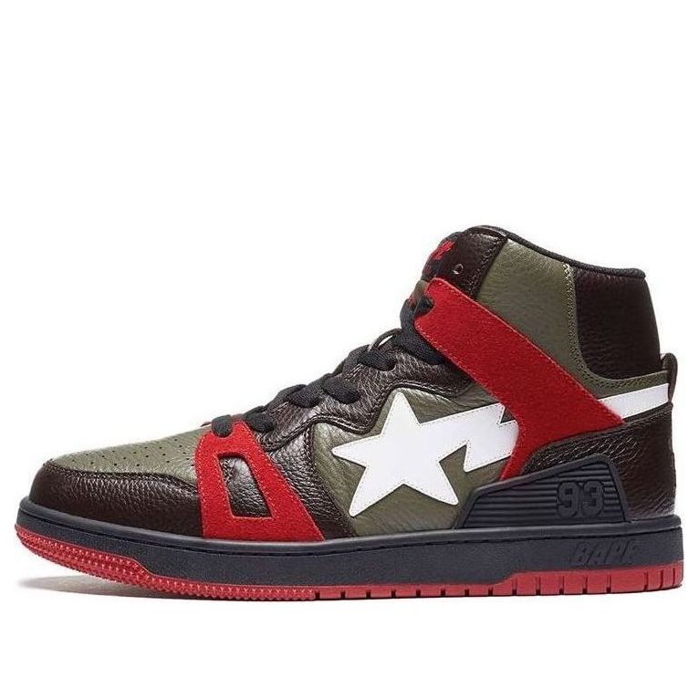 A BATHING APE Bape Sta 93 Hi 'Green Brown' BAPE-93HI-OLIVEGREEN