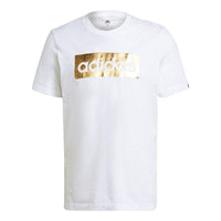 Men's adidas Alphabet Logo Printing Round Neck Pullover Short Sleeve Japanese Version White T-Shirt GS6281