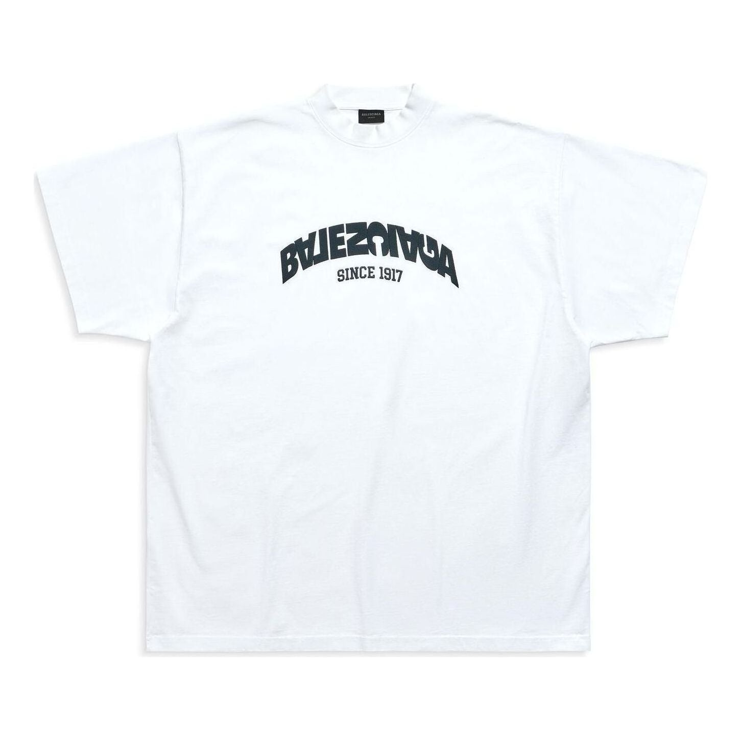 Balenciaga Back Flip T-shirt Oversized White Black' 739028TPVF99040