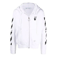 Off-White Carav Arrow Slim Zip Hoodie 'White/Black' OMBE001F21FLE0090110