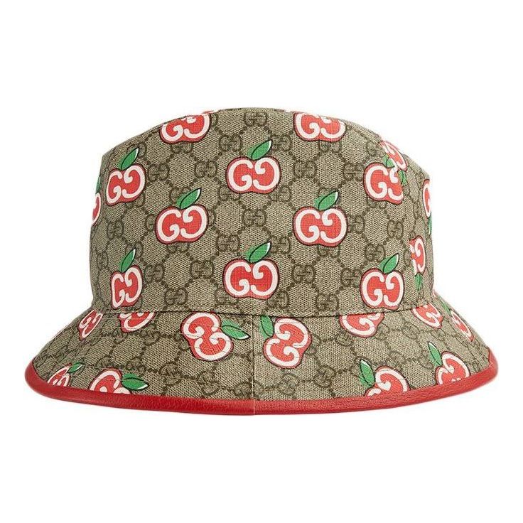 Gucci Canvas Fedora Hat With GG Apple Print 'Beige' 628445-4HL96-8474