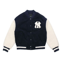 MLB New York Yankees Corduroy Baseball Jacket Unisex Blue 31JPF6061-50N