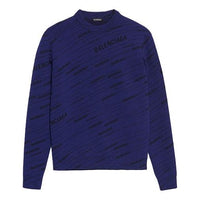 Balenciaga Diagonal Logo Sweatshirt 'Blue' 583080T15244160