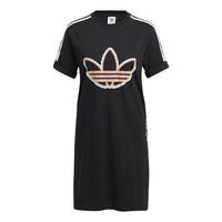 (WMNS) adidas originals Round-neck Short Sleeve Dress Black H43973