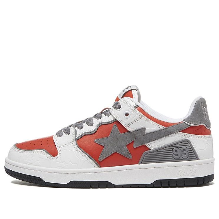 A BATHING APE Sk8 Sta White Red 1H80-191-017