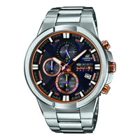 Men's CASIO EDIFICE Stylish Waterproof Quartz Movement Stainless Steel Strap Watch 44*38*12mm Black Mens EFR-544RB-1A