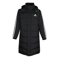 adidas Stay Warm hooded mid-length Down Jacket Couple Style Black AA6784