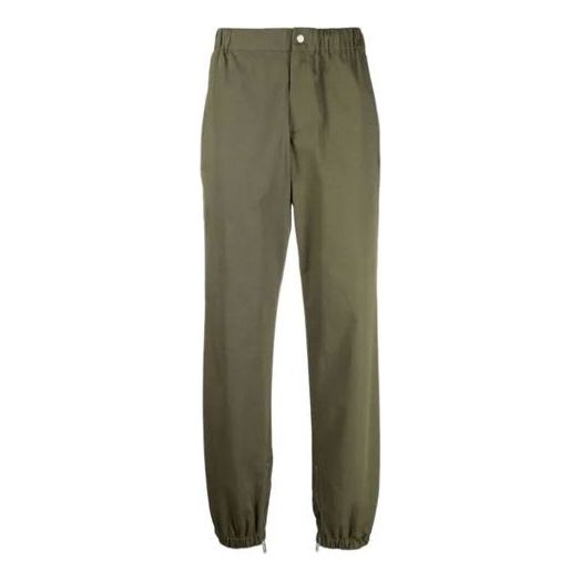 Men's Off-White FW21 Solid Color Bundle Feet Sports Pants/Trousers/Joggers Loose Fit Green OMCG029F21FAB0015555