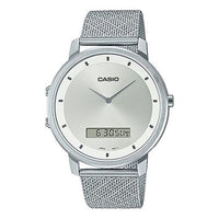 Casio Dress Classic Minimalistic Stainless Steel Analog Watch 'White Metallic Silver' MTP-B200M-7E