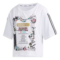 (WMNS) adidas neo W Faves Tshirt Printing Sports Short Sleeve White FP7293