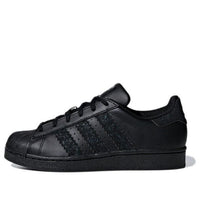 (GS) adidas originals Superstar J Cozy Wear-resistant Skateboarding Shoes 'Black' CG6613