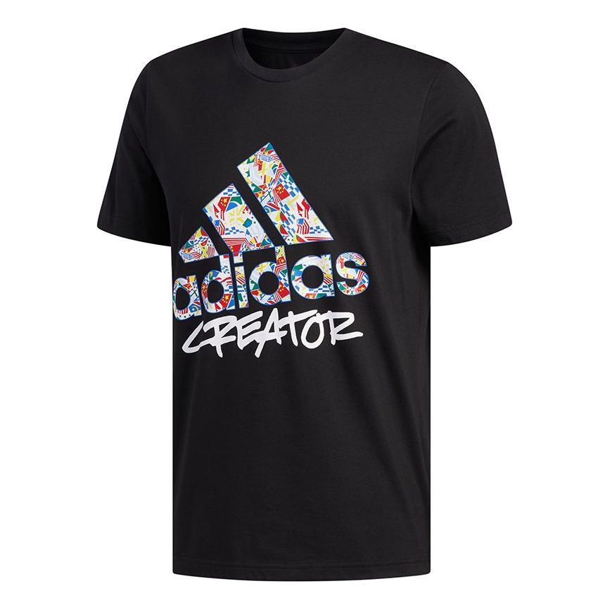 adidas Batw Bos Basketball Sports Logo Printing Short Sleeve Black DX6891