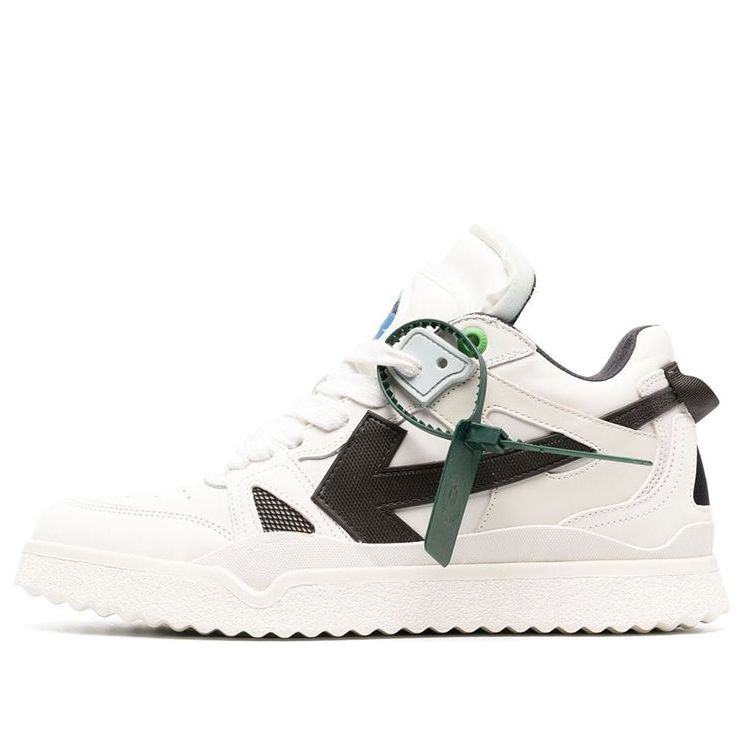 Off-White Sponge Mid-Top Sneakers 'White Black' OMIA234F22LEA0010110
