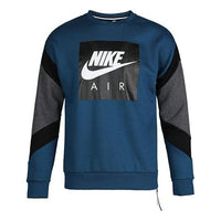 Nike Men's Air Crew Flc Round CollarPullover Hoody Blue 928636-474