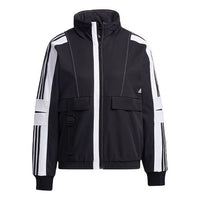 (WMNS) adidas Stripe Colorblock Hooded Jacket Black GP0634