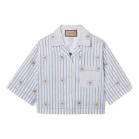 (WMNS) Gucci Interlocking G And Flower Print Shirt 'White Light Blue' 781761-ZAQFF-9241