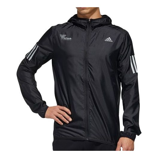 adidas Bjm Otr Jkt Men Reflective Sports Running Hooded Jacket Black FS5609