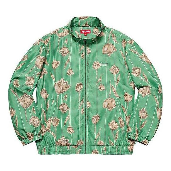 Supreme Floral Silk Track Jacket 'Green Tan' SUP-SS19-10345
