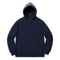 Supreme SS19 Sequin Arc Hooded Sweatshirt Navy logo SUP-SS19-455