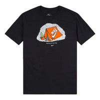 Men's Nike Printing Round Neck Pullover Short Sleeve Black T-Shirt CI6266-010