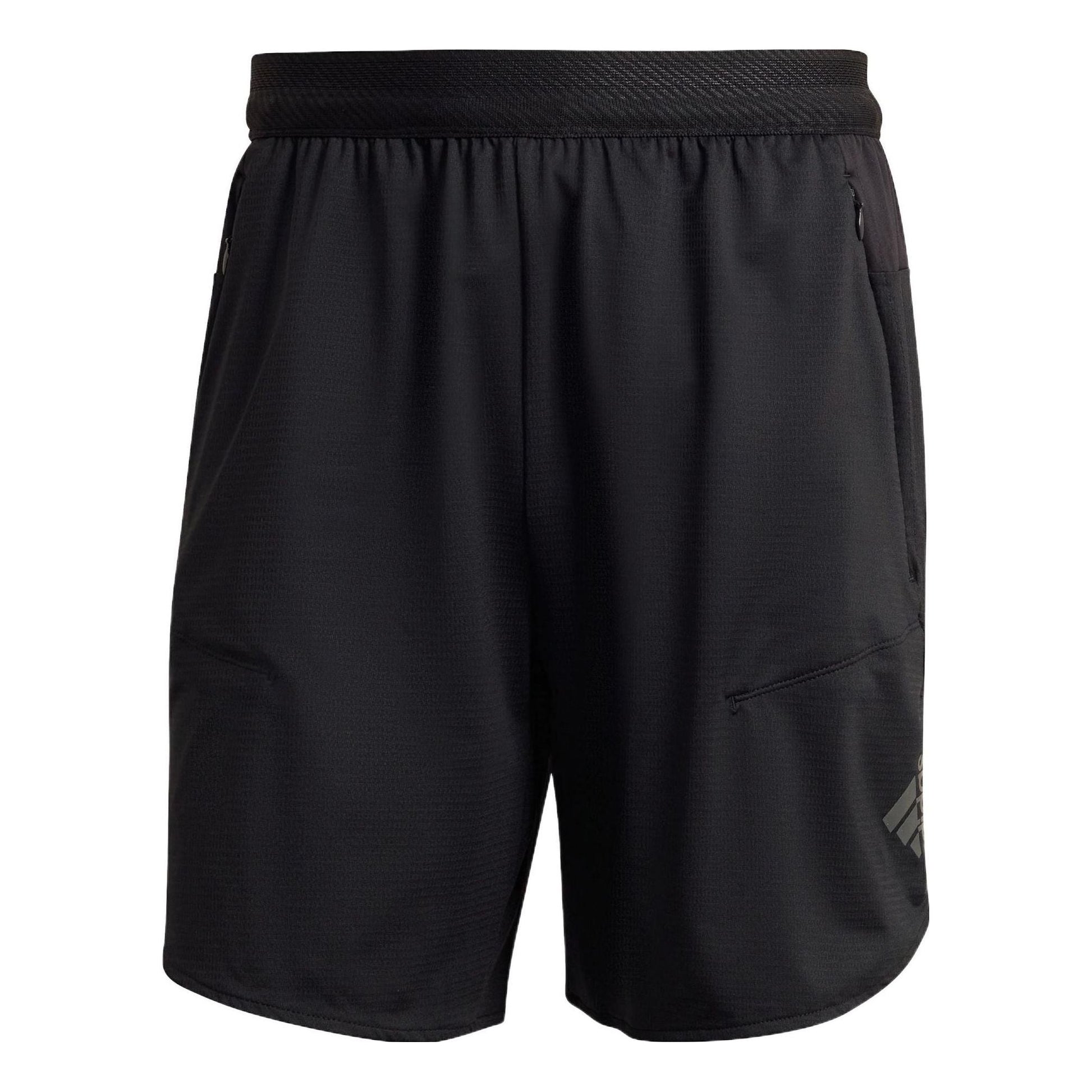 Men's adidas Printing Brand Logo Solid Color Gym Shorts Black HB6526