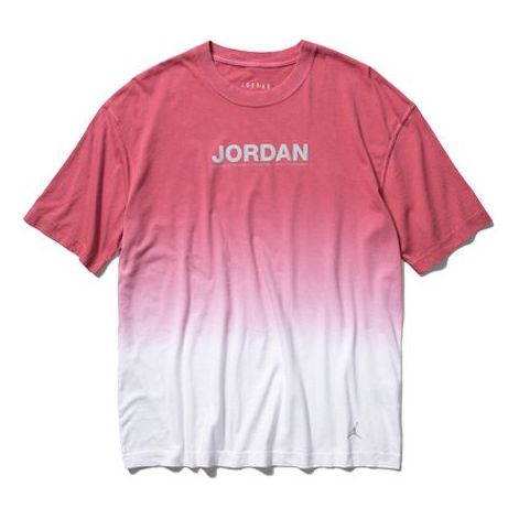 (WMNS) Air Jordan Gradient Alphabet Printing Short Sleeve 'Pink' CU6368-010