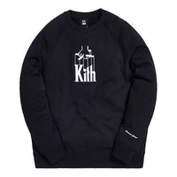 Men's KITH x The Godfather Puppet Crewneck Crossover Round Neck Long Sleeves Black KH2461-100