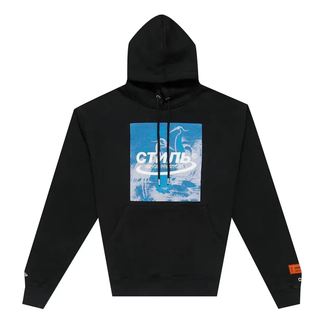 HERON PRESTON SS21 Herons Halo Hoodie 'Black Blue' HMBB015R21JER0011049