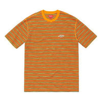 Supreme SS19 Stripe Thermal S/S Top Round Neck Short Sleeve Orange SUP-SS19-10383