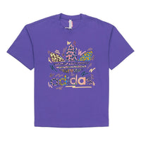 adidas originals Large Logo Alphabet Round Neck Casual Sports Short Sleeve Couple Style Purple HC3077