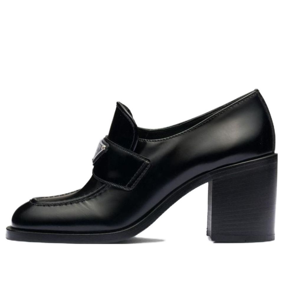 (WMNS) PRADA Brushed Leather High-heel Loafers 'Black' 1D223N_055_F0002_F_075