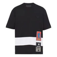 Men's PRADA Printing Knit Short Sleeve Black UJN655-1WL0-F0967-S-201