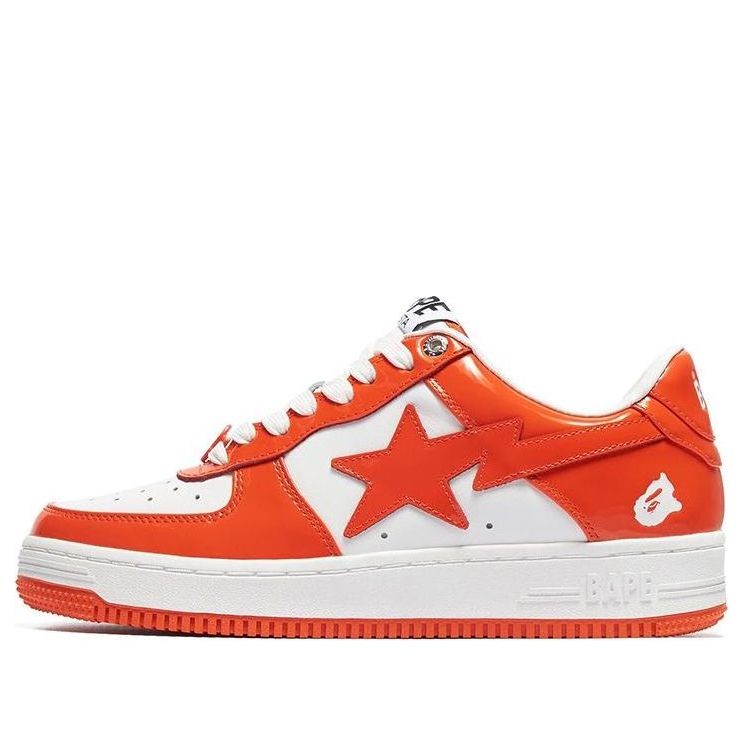 A BATHING APE Bape Sta Patent Leather 'Orange White' 1I70-191-002-ORANGE