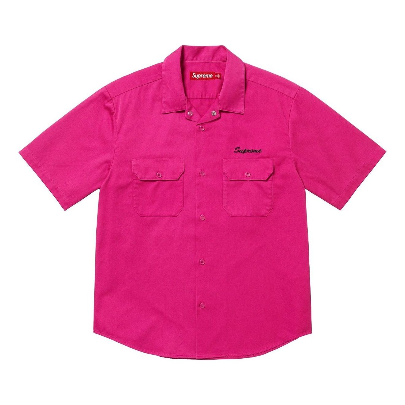 Supreme Rhinestone Pin Up Short-Sleeve Work Shirt 'Fuchsia' SS25S35-FUCHSIA